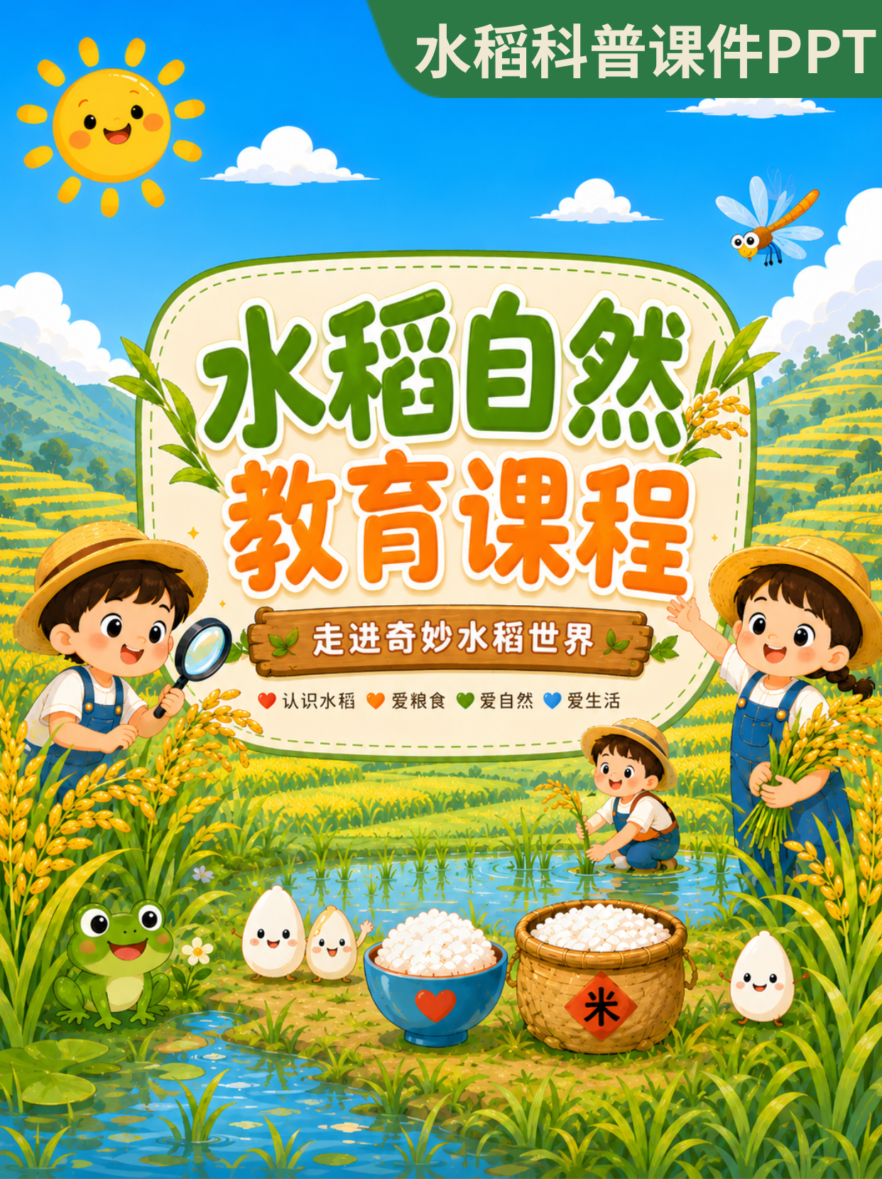 水稻科普主题课件封面