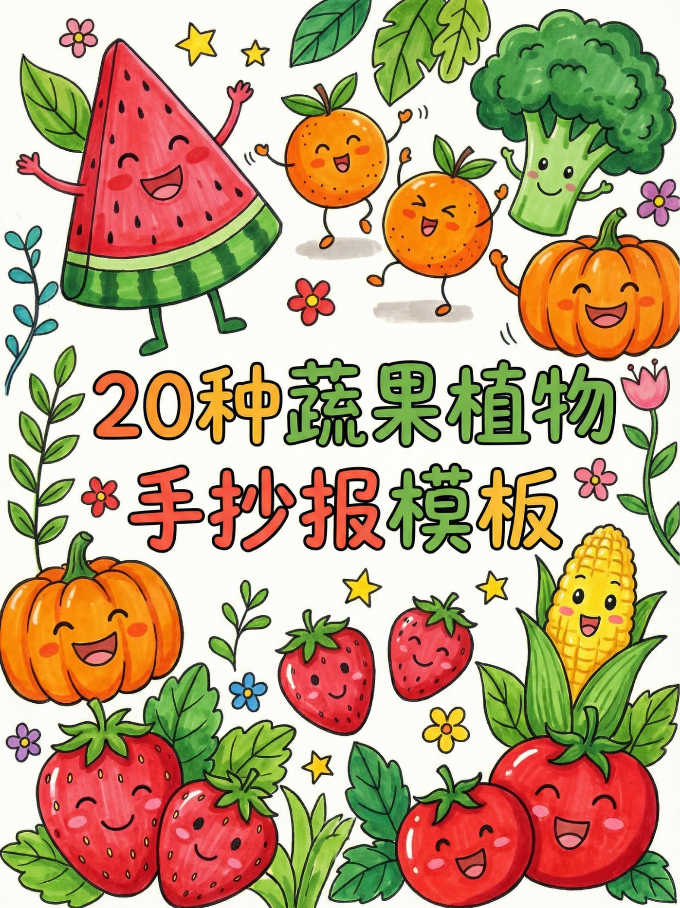 二十种果蔬手抄报模板封面