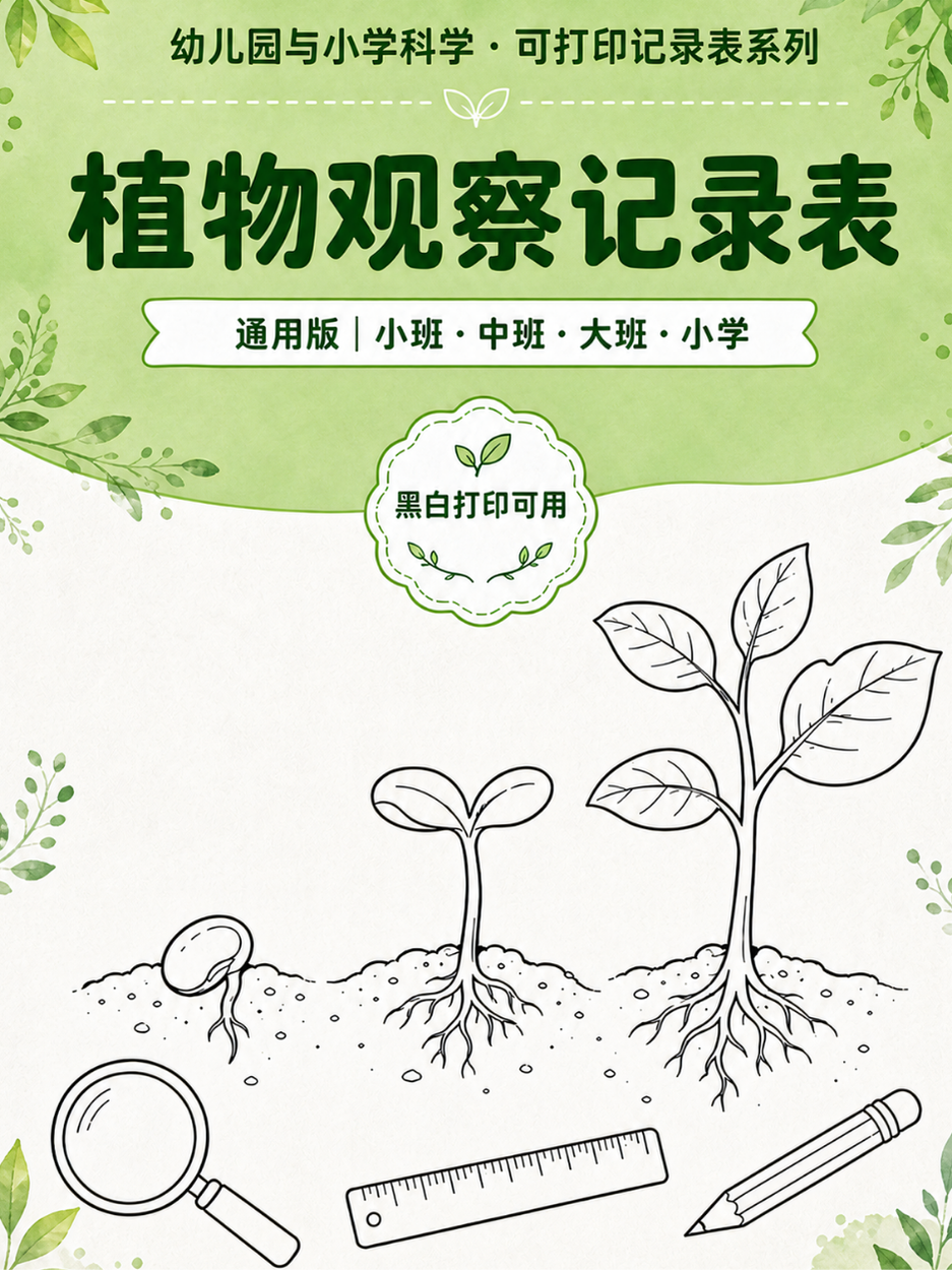 植物观察记录表封面