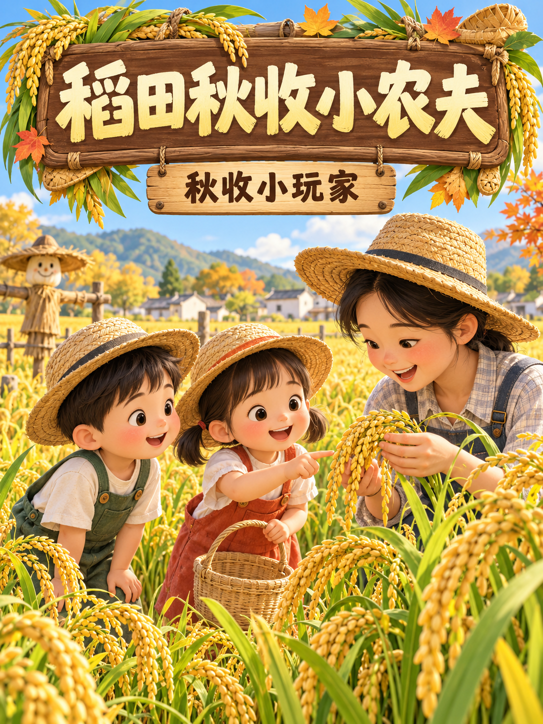 稻田秋收小农夫任务卡封面
